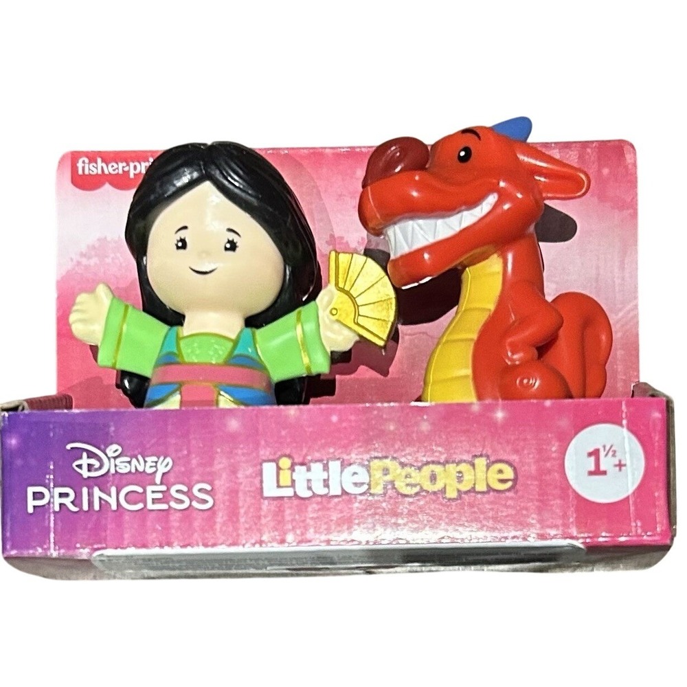 Fisher-Price Little People Mulan & Dragon Mushu Disney Princess New HTF